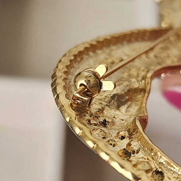 Large Statement Alligator Crocodile Austrian Crystal and Enamel Brooch Pin - Picture 9 of 9